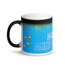 Load image into Gallery viewer, Happy Anniversary - Matte Black Magic Mug - Skip The Distance, Inc