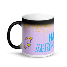 Load image into Gallery viewer, Our Anniversary - Matte Black Magic Mug - Skip The Distance, Inc, Anniversary Gift