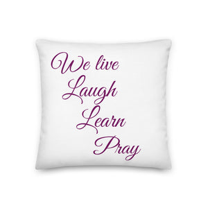 Live And Laugh - pillow, Skip The Distance, Inc, available in 3 different sizes