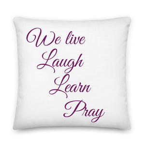 Live And Laugh - pillow, Skip The Distance, Inc, available in 3 different sizes