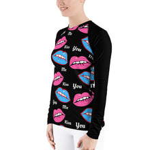 Load image into Gallery viewer, Just A Simple Kiss - Women&#39;s Rash Guard - Skip The Distance, Inc
