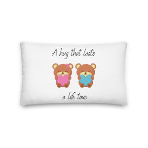 A Life Time - Skip The Distance, Inc pillow in the size 20x12 for couples