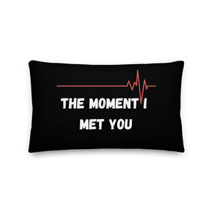 The Moment I Met You - Skip The Distance, Inc heartbeat pillow in the size 20x12