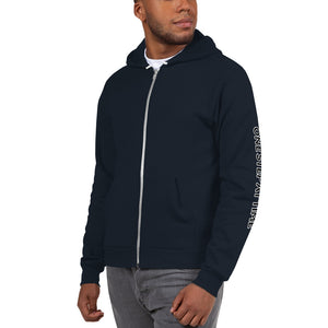 One Step - Men's Zip Up Hoodie - Skip The Distance, Inc