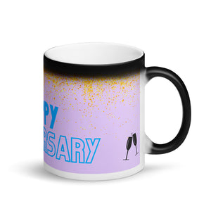 Our Anniversary - Matte Black Magic Mug - Skip The Distance, Inc, Anniversary Gift