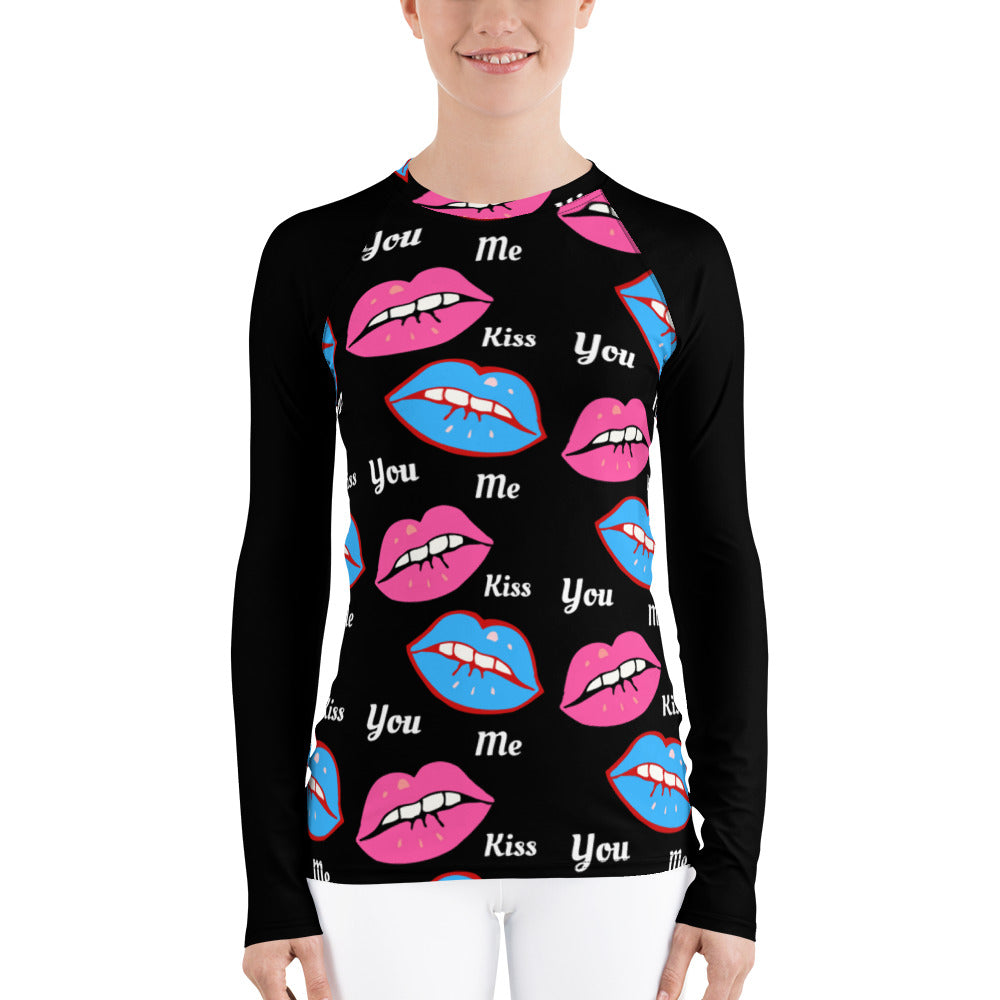 Just A Simple Kiss - Women's Rash Guard - Skip The Distance, Inc