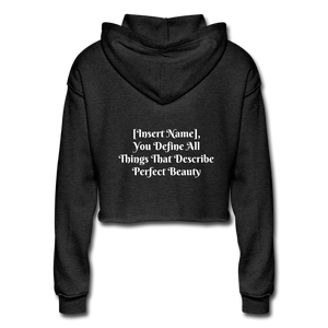Customize - Beauty - Women's Cropped Hoodie - Skip The Distance, Inc
