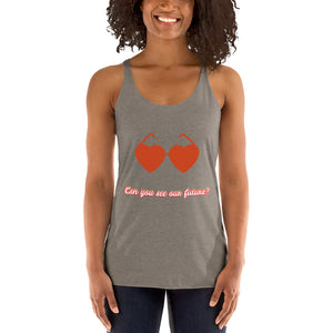 Women's Racerback Tank Gray | Skip The Distance